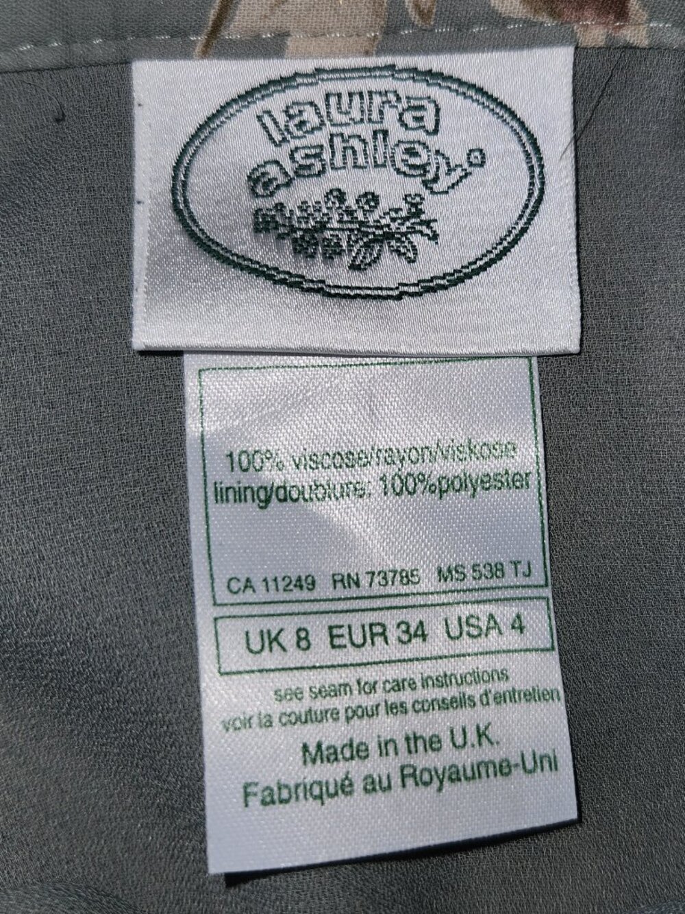 Vintage Laura Ashley Skirt, Made in UK, Size 4 - Picture 2 of 5